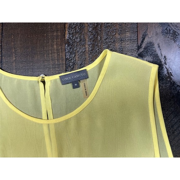 Vince Camuto Sheer Asymmetrical Tanks, Yellow and Turquoise, Size M, Lot of 2 - Picture 10 of 13
